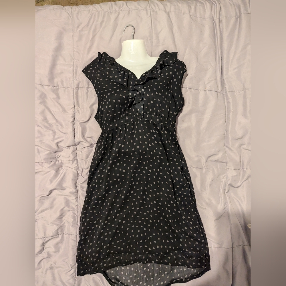 Black with gray dots dress